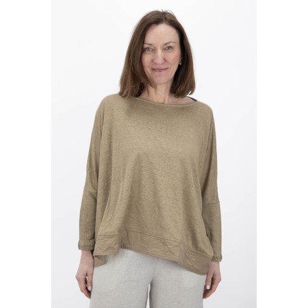 Mama B Bamboo Cumino Wide Trim Hem Top - Beige