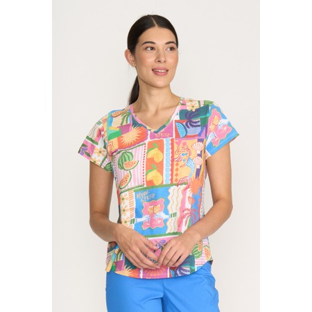 Foil Roll Model Sundowner Print Tee - Red