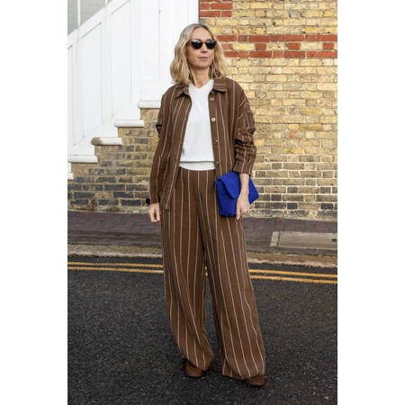 Chalk Kath Stripe Tobacco Jacket - Brown