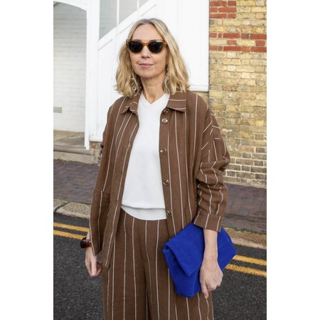 Chalk Kath Stripe Tobacco Jacket - Brown