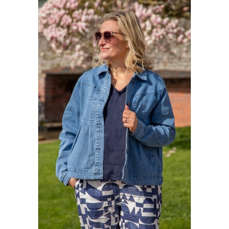 NOEN Denim Pleated Jacket - Blue