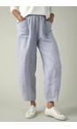 Sahara Blueberry / White Linen Ticking Stripe Bubble Trouser  