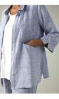 Sahara Blueberry / White Linen Ticking Stripe Shirt  