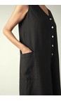 Sahara Black  New Fine Linen Relaxed Jumpsuit  