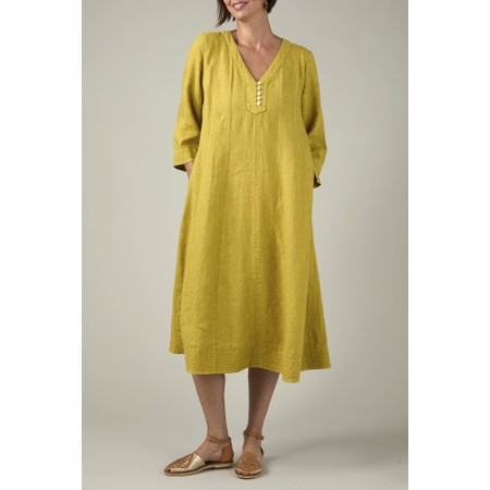 Sahara New Fine Linen Flare Dress - Yellow