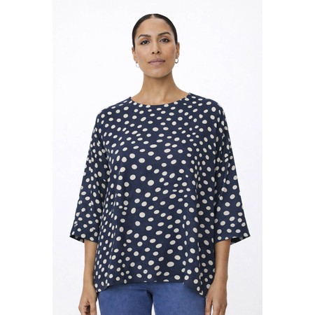 Masai Clothing MaBecca Navy Blazer Print Top - Blue