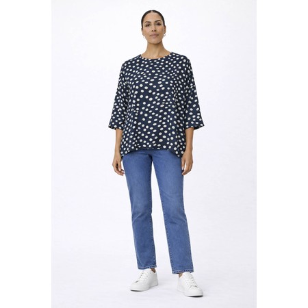 Masai Clothing MaBecca Navy Blazer Print Top - Blue