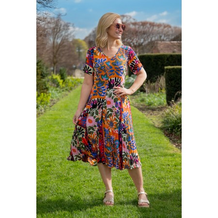 Orientique Salvador Print Godet Dress - Multicoloured