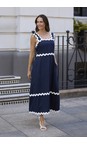 Brave & True Navy Marlo Navy Midi Dress  