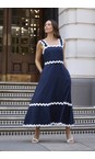 Brave & True Navy Marlo Navy Midi Dress  