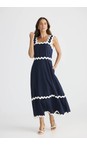 Brave & True Navy Marlo Navy Midi Dress  