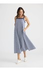 Brave & True Navy Gingham Erica Navy Gingham Strap Dress  