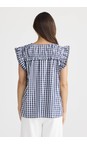 Brave & True Navy Gingham Paz Navy Gingham Top  