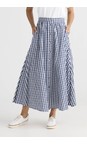 Brave & True Navy Gingham Lucy Navy Gingham Skirt  