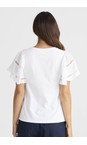 Brave & True White  Chloe White Ruffle Sleeve Tee  