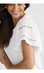 Brave & True White  Chloe White Ruffle Sleeve Tee  