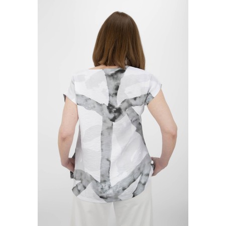 Naya Naya Marbled Ribbon Print Top - Grey