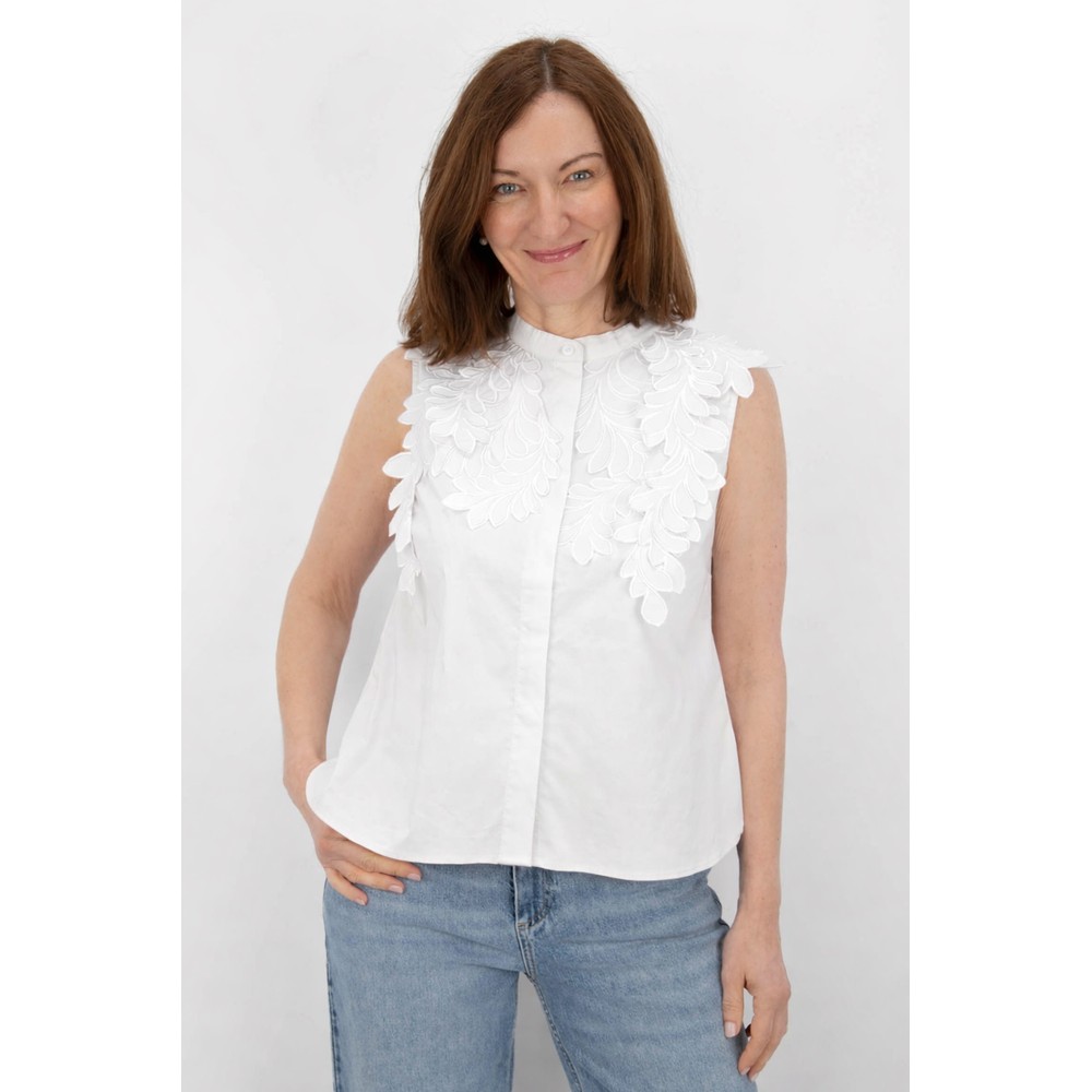 NOEN Applique Cami Top White 