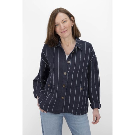 Chalk Kath Navy Stripe Jacket - Blue