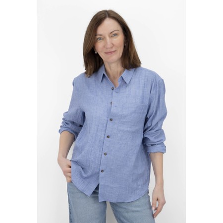 Chalk Eric Sky Blue Boyfriend Shirt - Blue