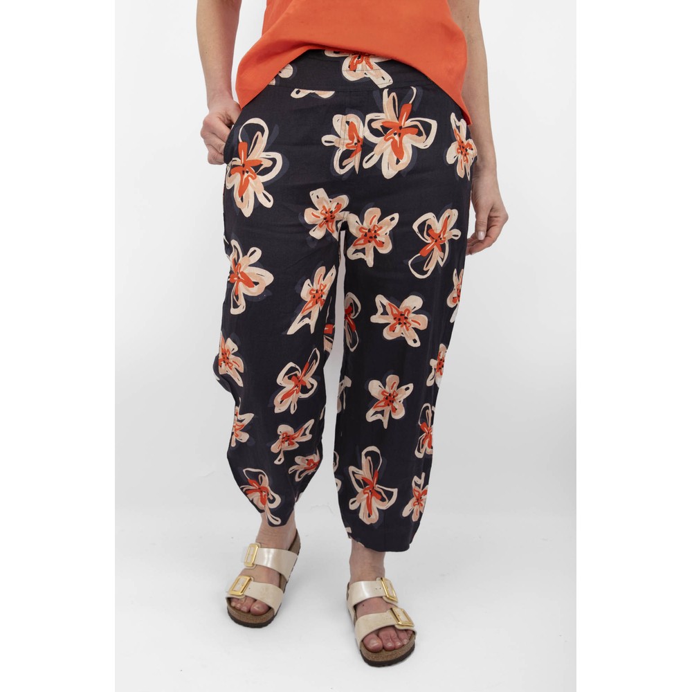 Foil Jubilant Bubble Flower Doodle Print Pant Flower Doodle