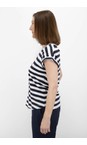 Foil Bold Stripe Roll Model Bold Stripe Print Tee  
