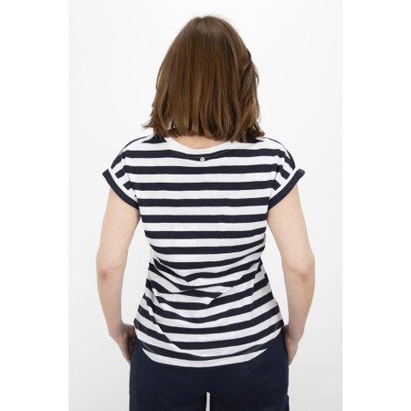 Foil Roll Model Bold Stripe Print Tee - Black