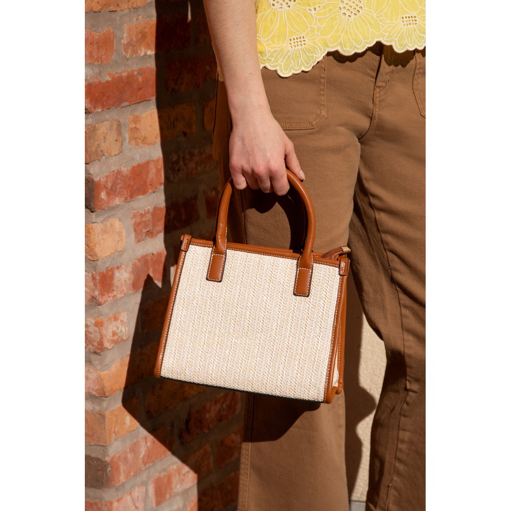 Gemini Label Bags Corin Raffia Tote Natural