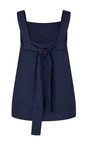 Masai Clothing Navy MaDisa Solid Linen Top  