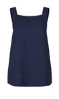 Masai Clothing Navy MaDisa Solid Linen Top  