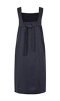 Masai Clothing Navy MaNoriane Solid Linen Dress  