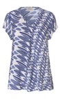 Masai Clothing Medieval Blue MaKallo Print Dobby Top  