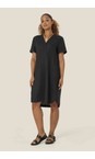 Masai Clothing Black  MaNareela Black Solid Linen Dress  