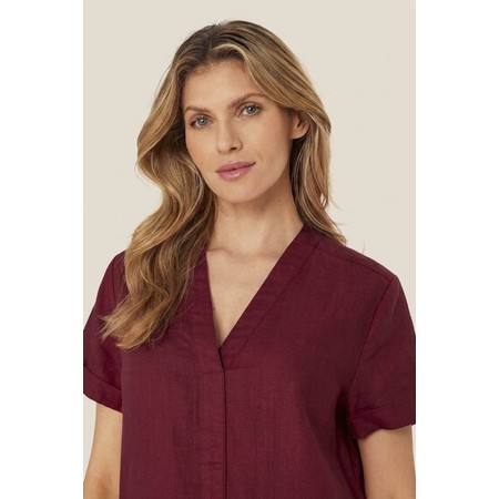 Masai Clothing MaNareela Beet Red Solid Linen Dress - Red