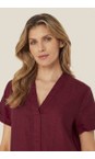 Masai Clothing Beet Red MaNareela Beet Red Solid Linen Dress  
