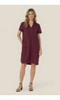 Masai Clothing Beet Red MaNareela Beet Red Solid Linen Dress  