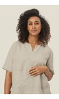 Masai Clothing Natural MaDolorea Natural Solid Linen Top  
