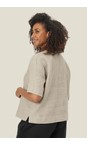 Masai Clothing Natural MaDolorea Natural Solid Linen Top  