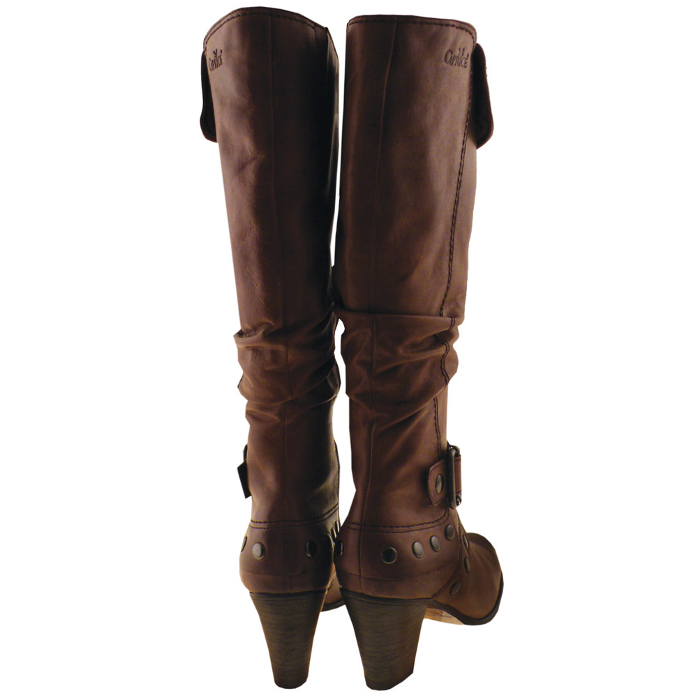 Caprice Footwear Studded Knee High Boot in Taupe