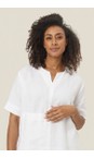 Masai Clothing White  MaDolorea White Solid Linen Top  