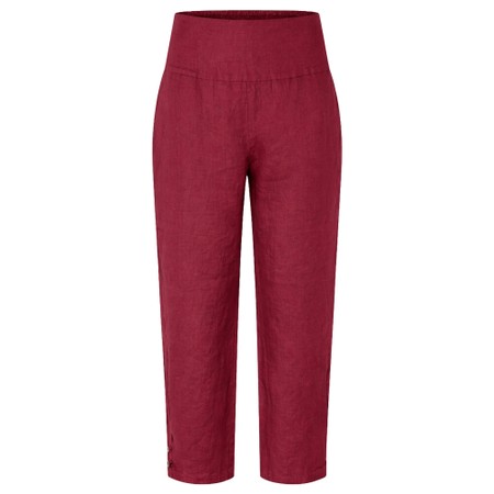 Masai Clothing MaPenna Beet Red Linen Tapered Trouser - Red