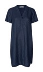 Masai Clothing Navy MaNareela Navy Solid Linen Dress  