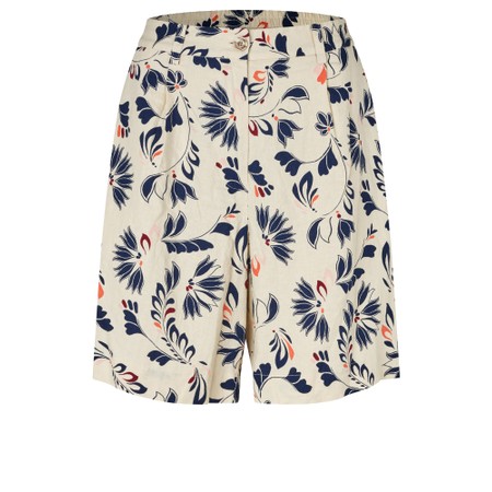 Masai Clothing MaPauletta Medieval Blue Print Shorts - Blue