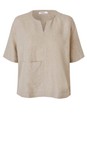 Masai Clothing Natural MaDolorea Natural Solid Linen Top  