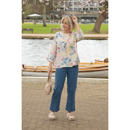 Masai Clothing MaPalisse Ensign Blue Cropped Trouser - Blue