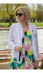 Amazing Woman White  Katia White Front Pocket Short Linen Jacket  