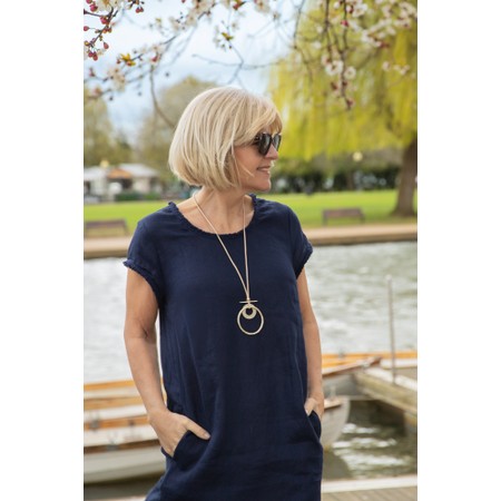 Eliza Gracious Circular Pendant Cream Necklace - Off-White