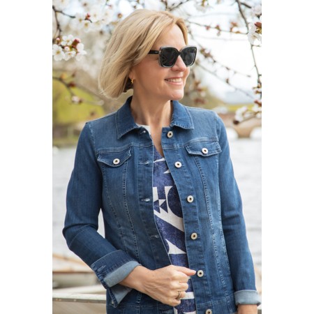 Robell Happy Deep Cobalt Blue Washed Denim Jacket - Blue