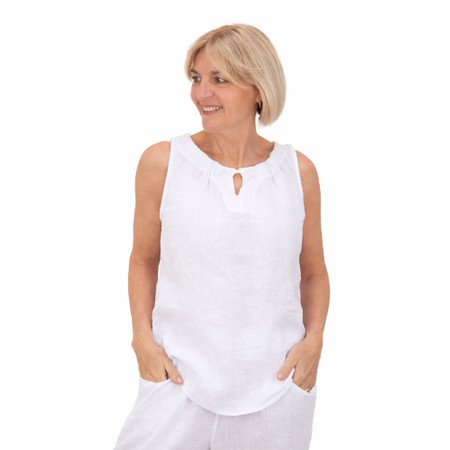 Amazing Woman Laura White Linen Top - White