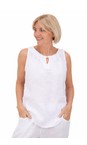 Amazing Woman White  Laura White Linen Top  